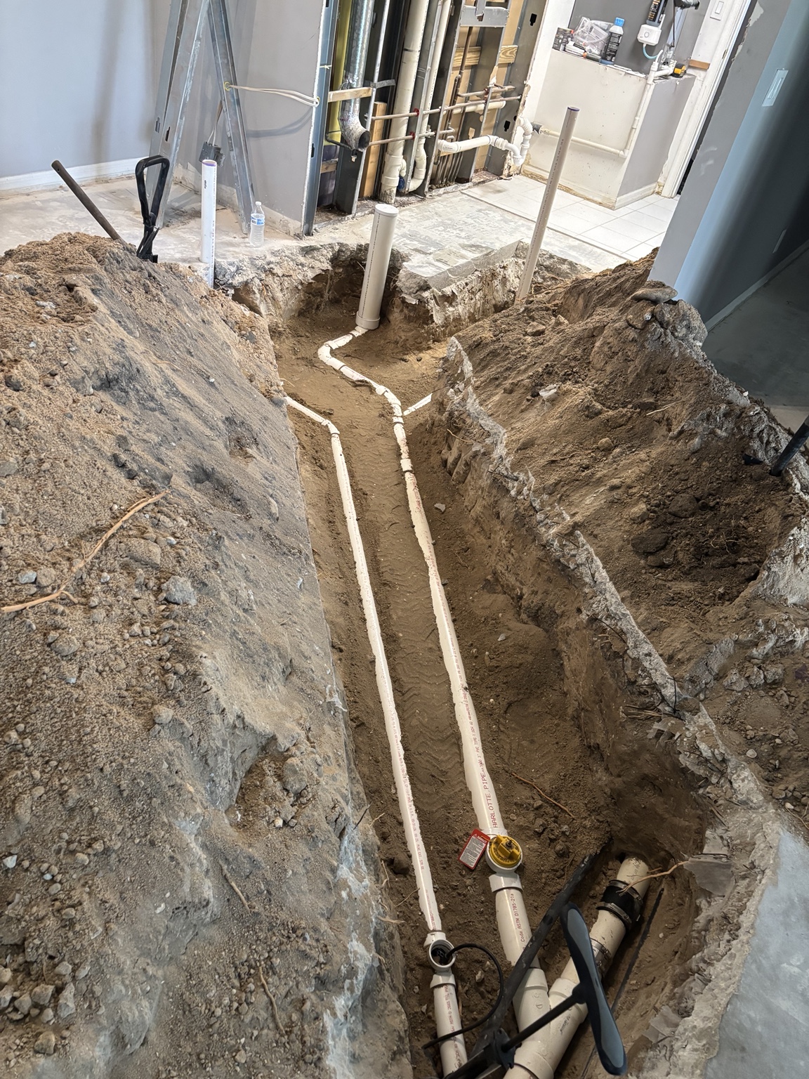 Bathroom addition drain, waste and vent plumbing rough-in